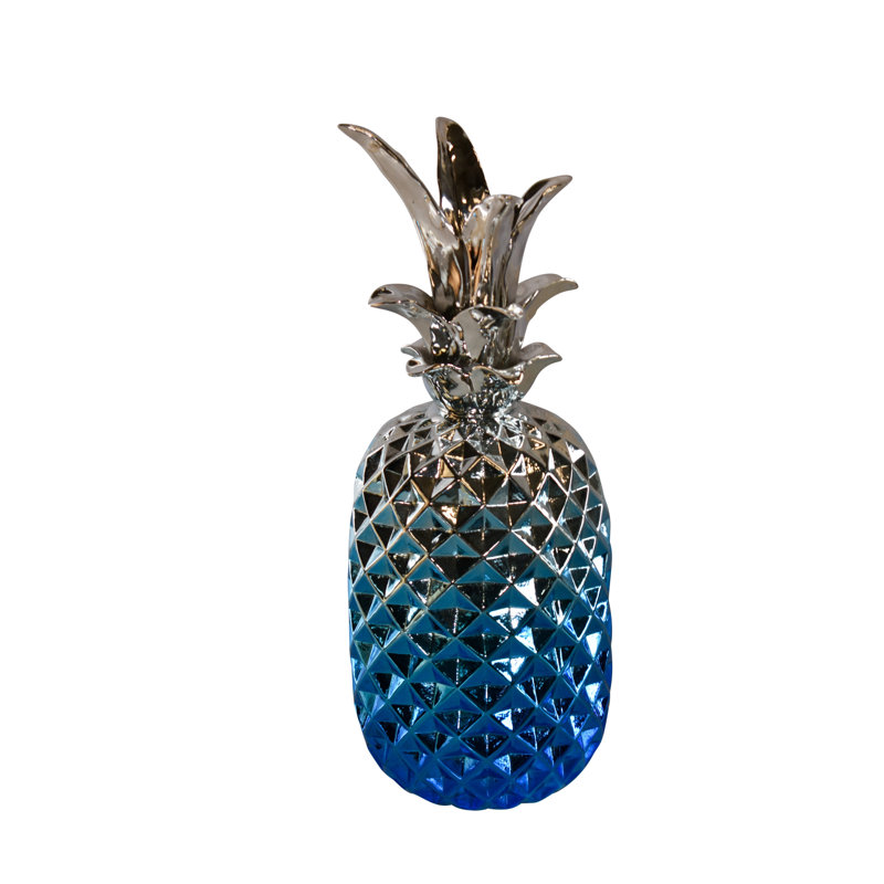 Statue en résine ananas bleu et abstrait Arkeria