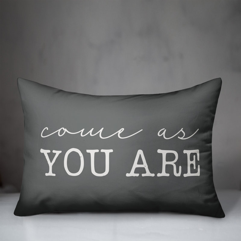  Housse et insert de coussin lombaire intérieur / extérieur Come as You are, Gris foncé / Blanc