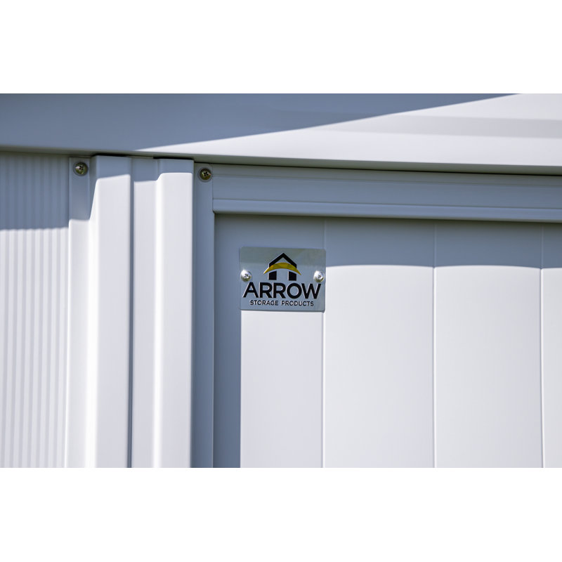 Arrow Elite 12 ft. W x 14 ft. D Galvanized Steel Storage Shed, Cool Gray