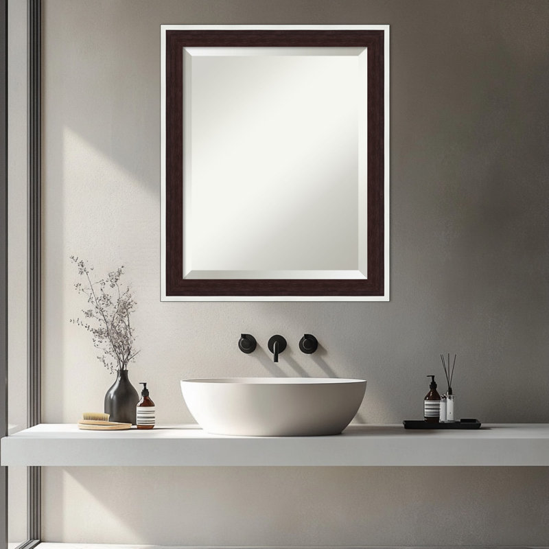 Miroir mural de salle de bain Maya, 23,25 po x 19,25 po, Argent espresso