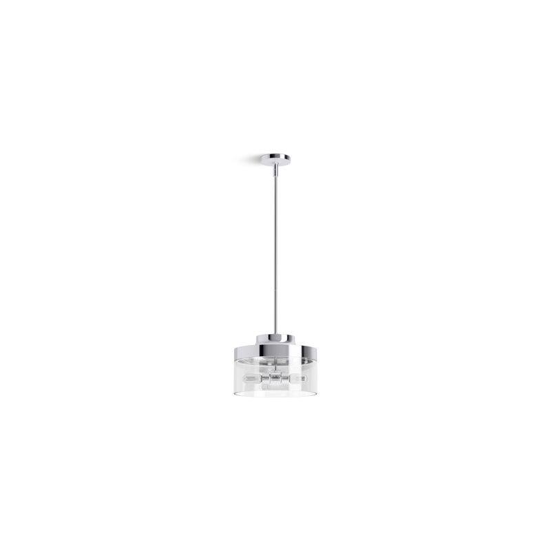 Purist 12-1/2 In. Two-Light Pendant, Polished Chrome