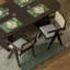 Fauteuil à dossier en bois de manguier massif H 31 po - structure naturelle ou noire, assise rembourrée, assemblage facile en 5 minutes - chaise de salle à manger Verve-114553228
