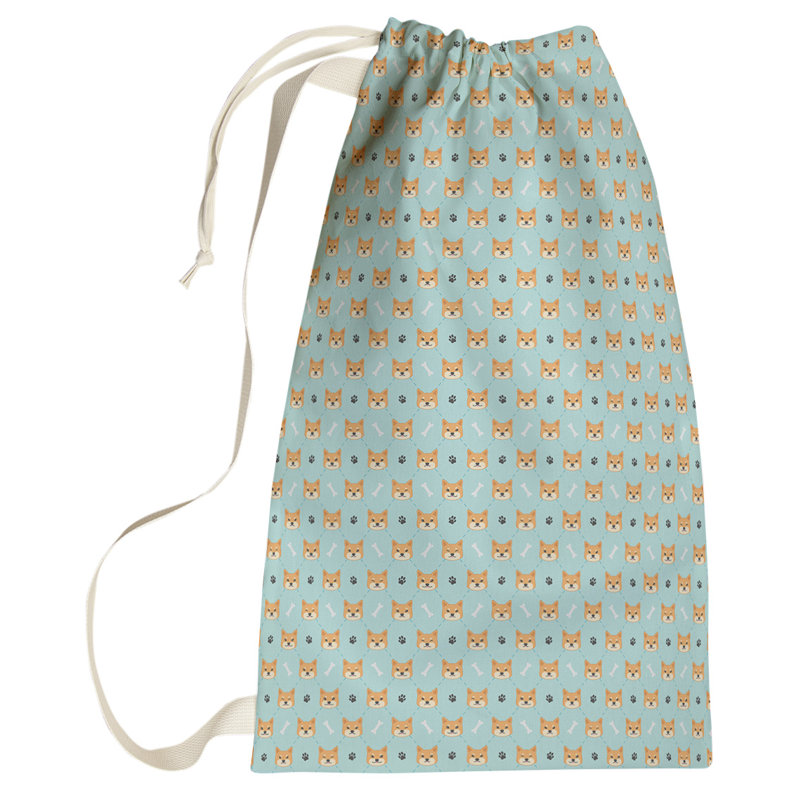 Leffel Fabric Laundry Bag with Handles, Large (76.5" H x 29.5" W x 1.5" D), Opal Green