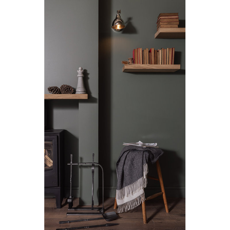 Steel Fireplace Tool Set, Pewter Patina