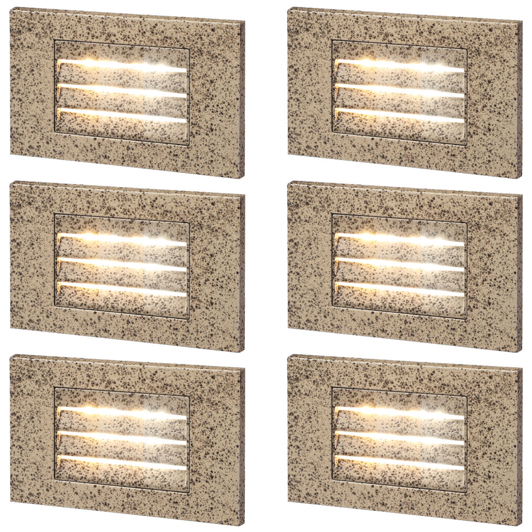 Commercial Grade Dimmable LED Step Lights, Indoor Outdoor Stairway Light, IP65 Waterproof, ETL Listed (Set of 6) LEDVANS 