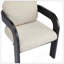 Ensemble de 2 chaises de salle à manger avec dossier coussiné, tissu beige, structure en bois massif-283535841-283535840