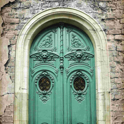 Porte arquée bleu sarcelle