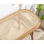 Rattan bench with wooden legs,-636924294