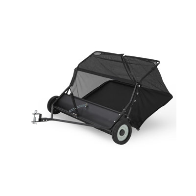 48-In Tow Behind Lawn Sweeper with 25 Cu. Ft. Hopper, Adjustable Brushes and Universal Hitch Fit