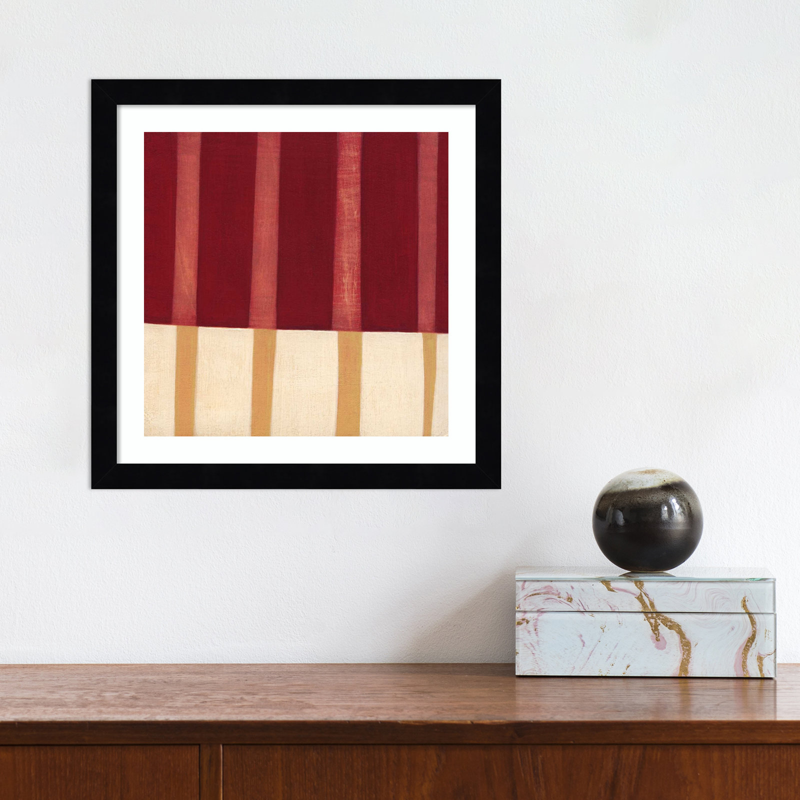 Broken Stripes 4 by Laura Nugent, Black, 25" H x 25" W x 1" D
