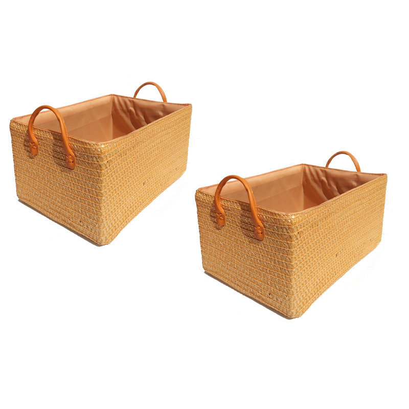 Rebrilliant Agarwal Fabric Decorative Basket, 14cm H x 26cm W x 17cm D, Purple