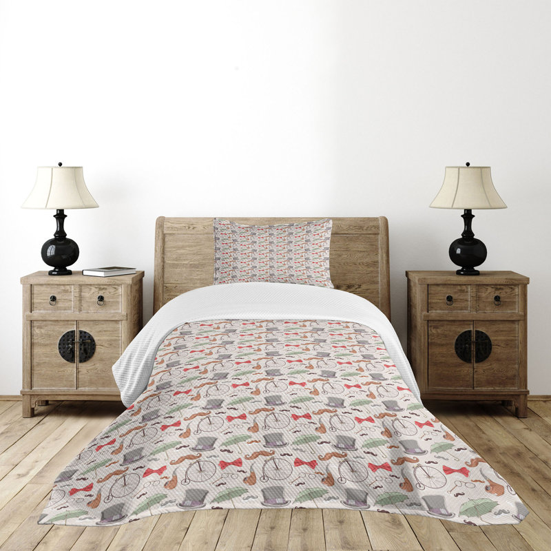 Ambensonne Bicycle Bedspread Multicolor Multicolor