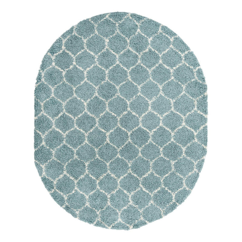 Geometric Indoor Rug, Oval 7'10" x 10'