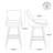 Zahara Neri Genuine Leather Swivel Counter & Bar Stool-117480005-129862410