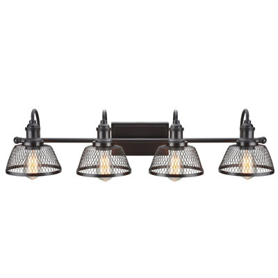 Éclairage pour salle de bain 4 lumières bronze