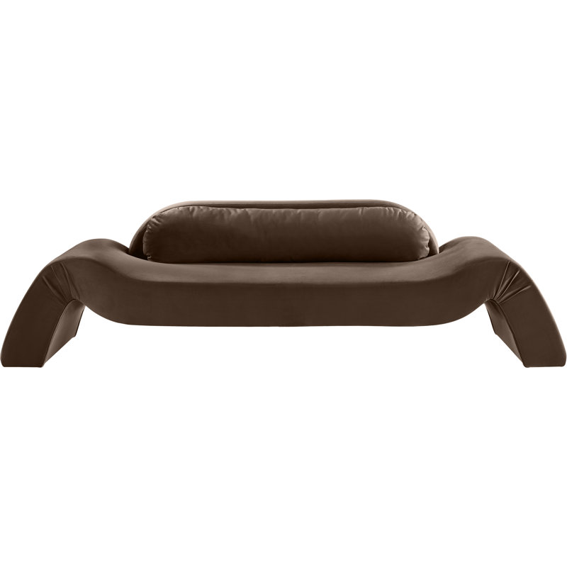 Causeuse Austin, Velours brun, 29.5" H x 107" W x 34" D