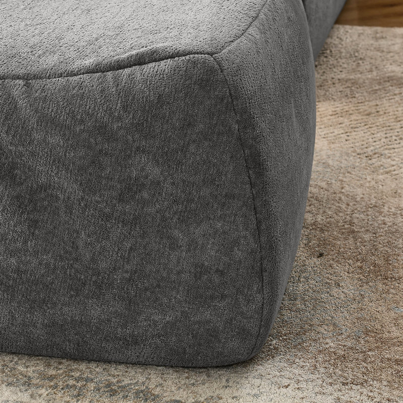 Méridienne ergonomique avec pour la chambre à coucher, chenille gris