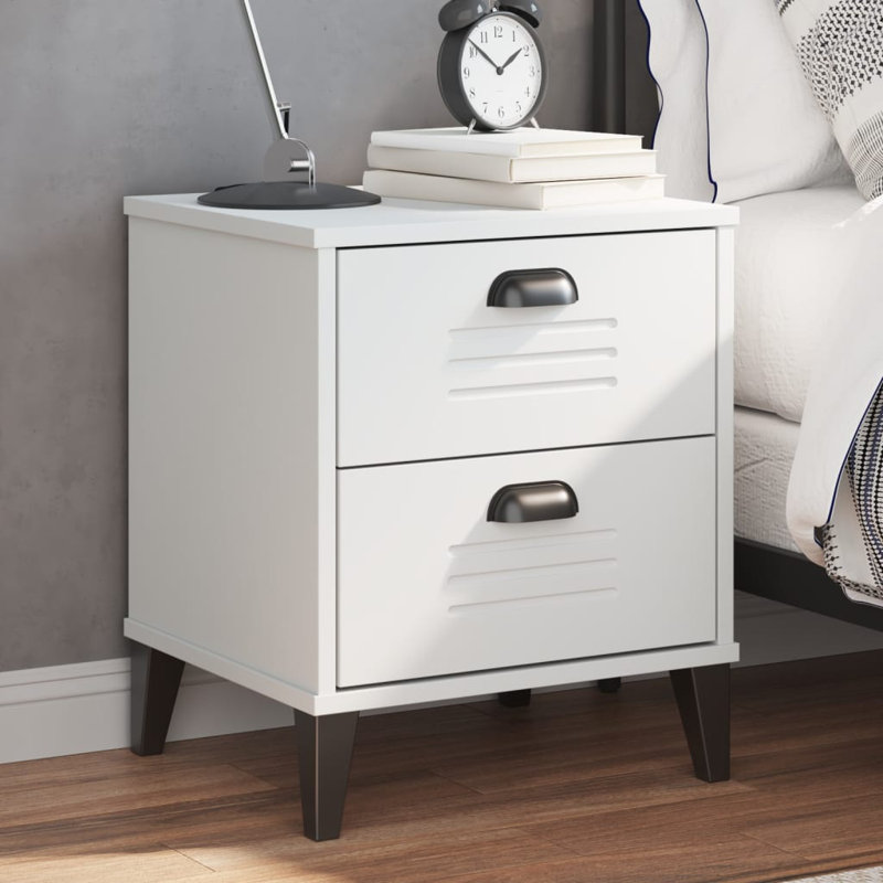 Anjuan 40cm W Plastic Bedside Table, White
