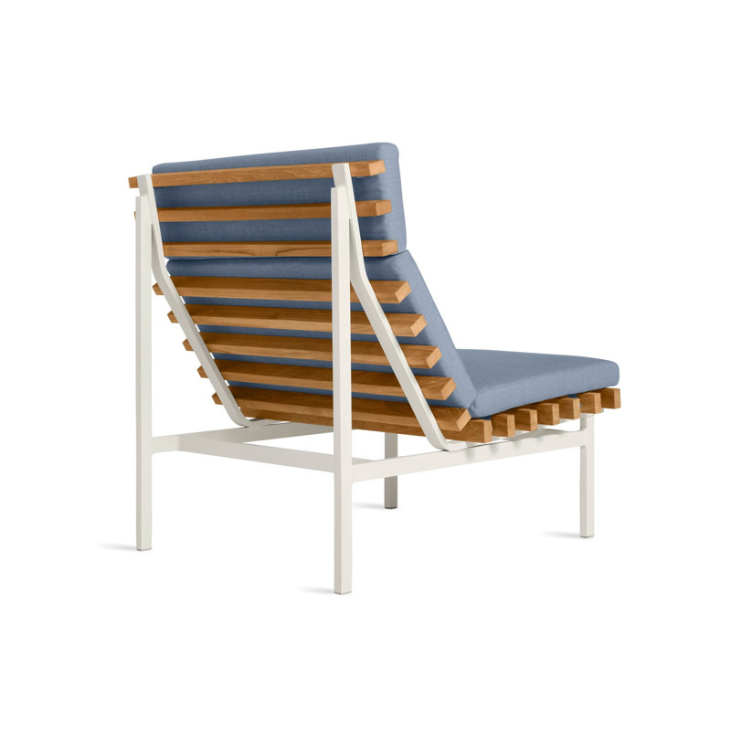 Perch Outdoor Chaise Lounge, Sunbrella Haze, White
