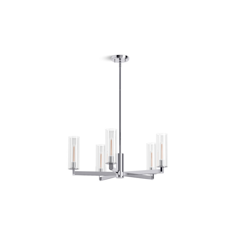 Crue 26 In. Chandelier, Polished Chrome
