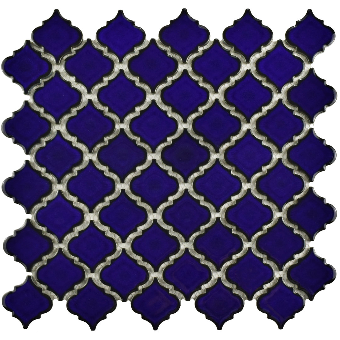 Hudson Tangier Blue Eye 12-3/8 in. x 12-3/8 in. Porcelain Mosaic Floor and Wall Tile Merola Tile