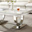 Table basse rectangulaire en marbre avec base en acier inoxydable-885499966-885499965