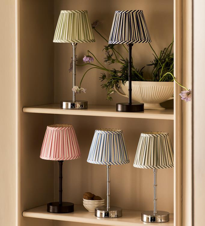 Stripe Lampshade Round, Periwinkle