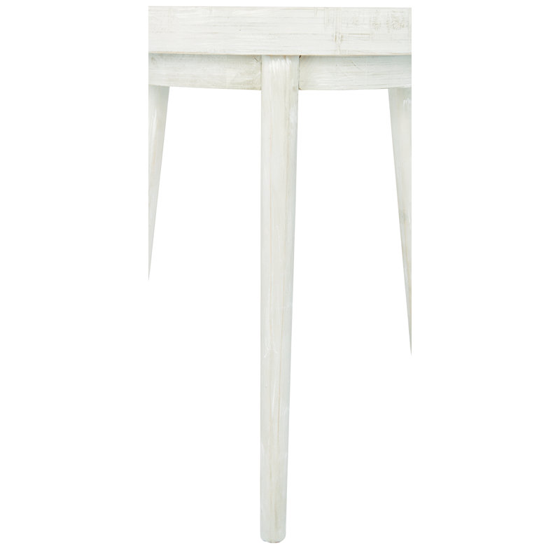 Transitional Booker 24" Round White Wood End Table
