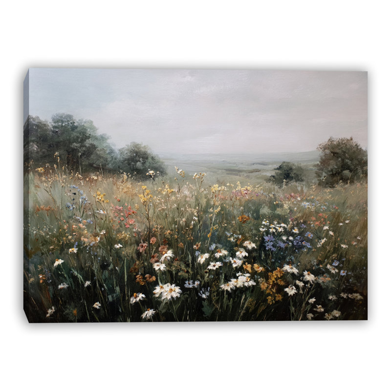 Morning Wildfield Calm Wrapped Canvas Wall Art, 16"H x 24"W x 1.5"D