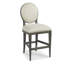 Ovale Upholstered Stool with Solid Wood Frame-46574463-46726971