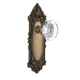 Victorian Plate with Round Clear Crystal Door Knob