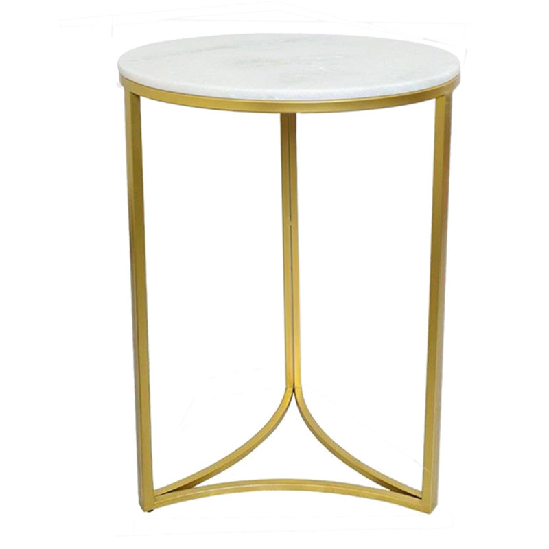 Adwolf End Table, White/Silver