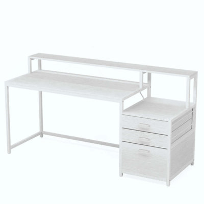 Bureau d'écriture robuste, bureau spacieux, bureau d'ordinateur à deux niveaux
