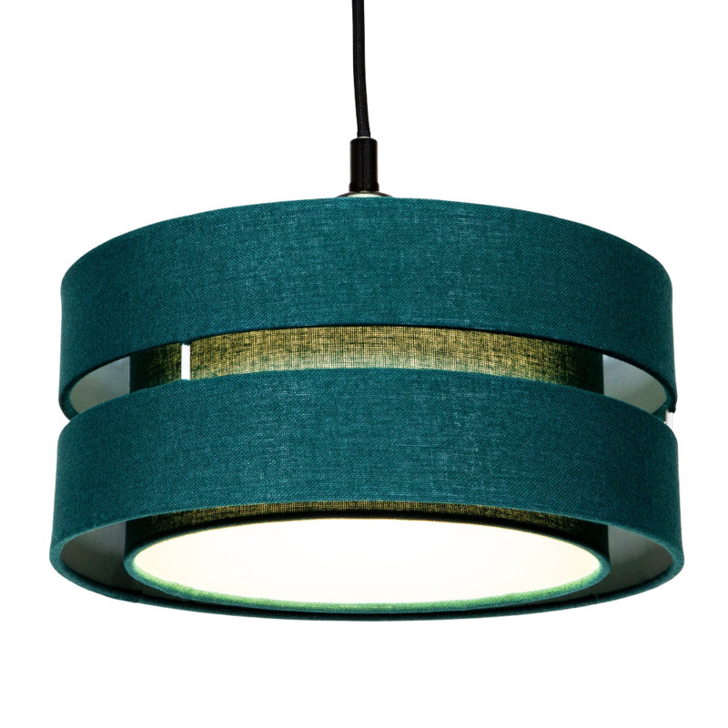 Contemporary Quality Linen Fabric Triple Tier Ceiling Pendant Light Shade, Green, 13cm H x 26cm W x 26cm D