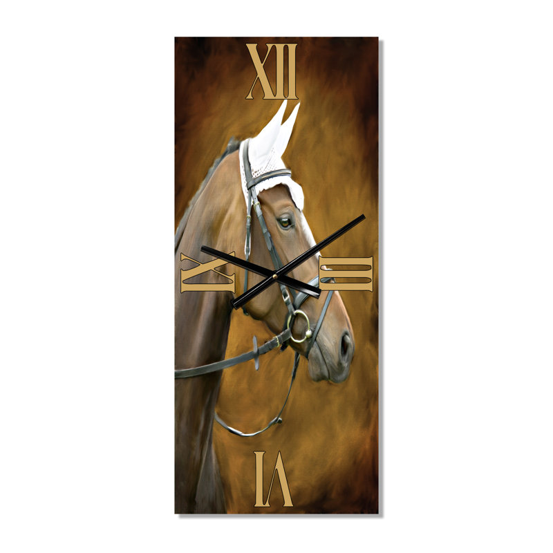Horloge murale Portrait de cheval avec oreilles, Grand