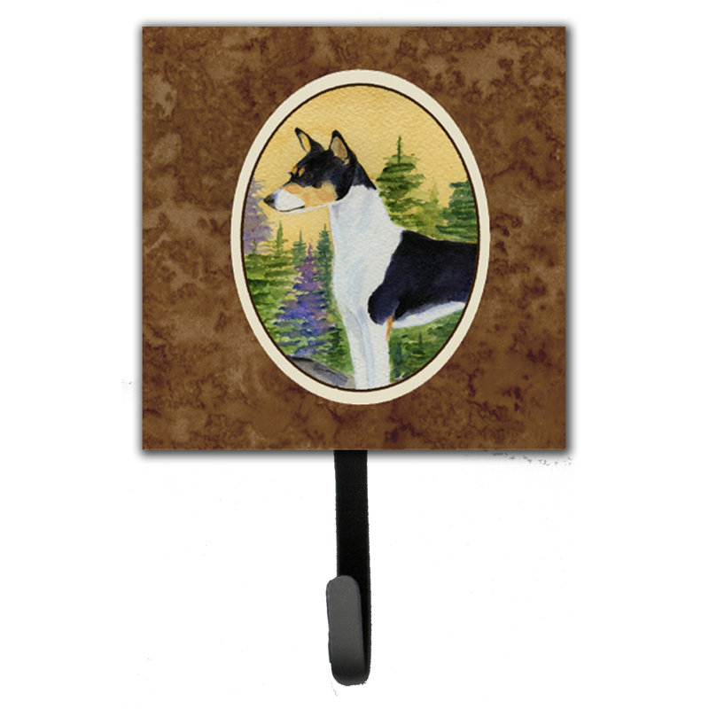 Porte-laisse basenji et crochet mural