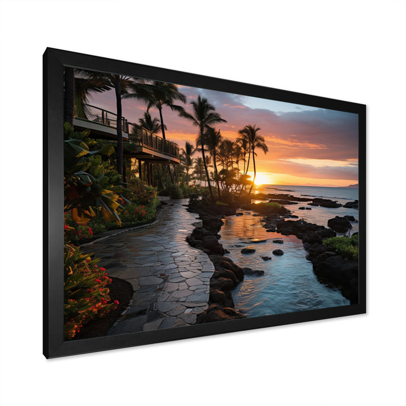 Maui Tropical Dreamscape I, reproduction d'art sur toile, Cadre photo noir, H 24 po x l 32 po x P 1 po