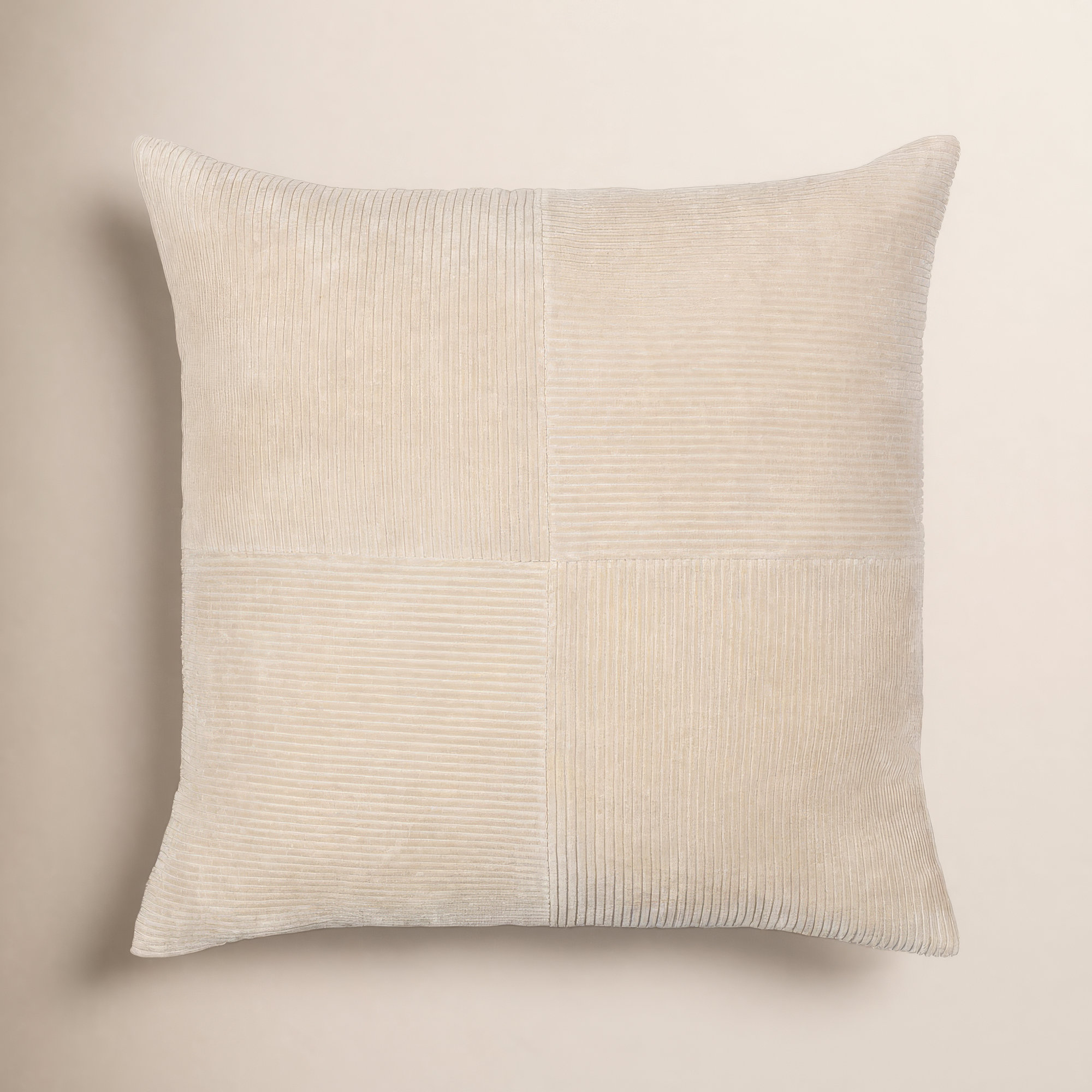 Selma Cotton Throw Pillow, Beige, 20" x 20"