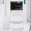 Meuble-lavabo de 41 po avec tabouret de 41 po de large et tabouret rembourré, très grand miroir à DEL à commande tactile, interrupteur à 3 couleurs, commode de rangement multi-couches à la mode-2100476941