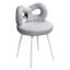 Fauteuil d'habillage avec dossier à nœuds, chaise rembourrée sans accoudoirs à haute stabilité, petit tabouret sans roues avec joli dossier à nœuds