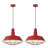  2-Light Red Farmhouse Pendant Light 18.1 Inch Industrial Pendant Light with Wire Cage for Kitchen Barn Dining Room-115827727