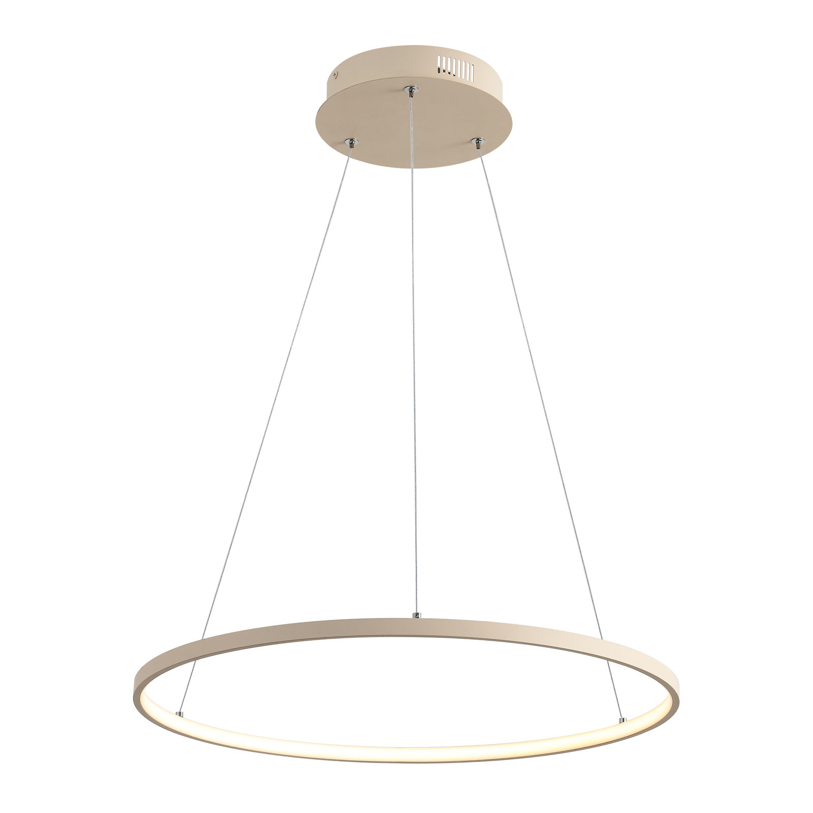 Odin Single Light Dimmable LED Pendant, 0.75" H x 23.75" W x 23.75" D, Beige