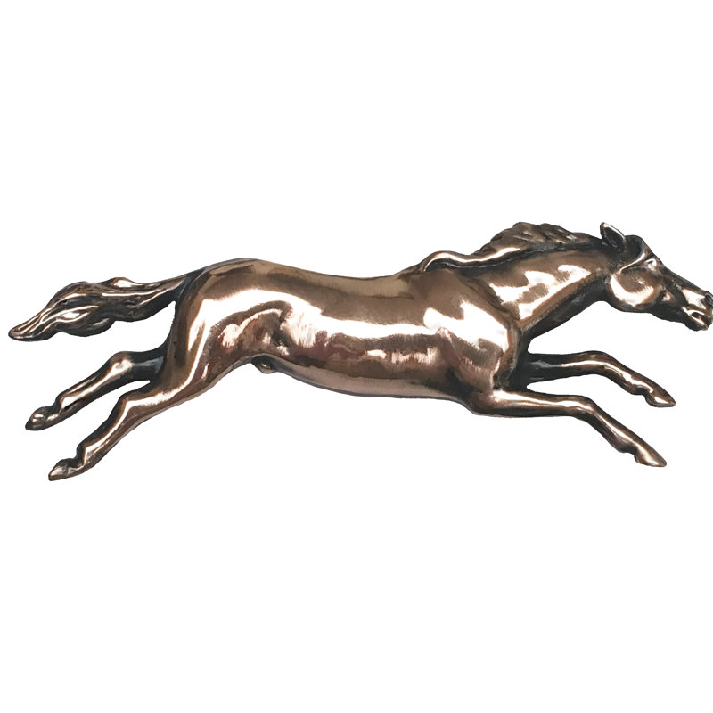 Poignée fantaisie 3 po Wild Horse, Bronze, Faisant face vers la gauche