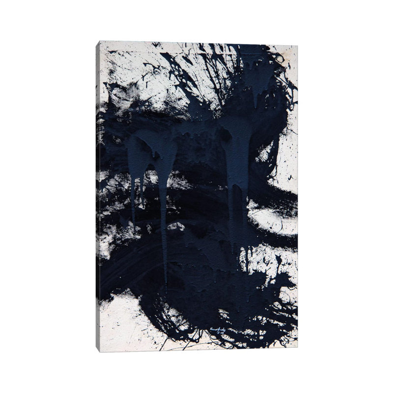 Untitled Black by Shawn Jacobs - Painting on Canvas, Wrapped Canvas, 20.32 cm H x 30.48 cm W