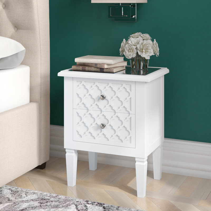 2 Drawers Bedside Table for Bedroom Furniture, Nightstand Cabinet Side Table, End Table