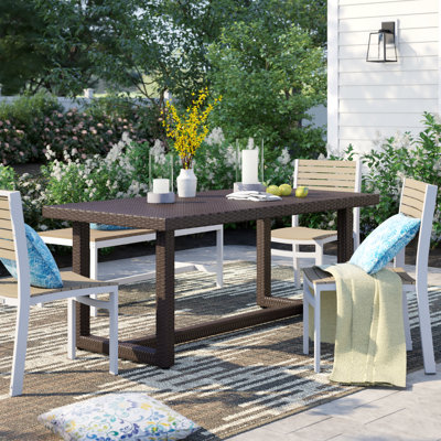 Minkah Rectangular Metal Outdoor Dining Table , 59'' in. W 34'' in. D