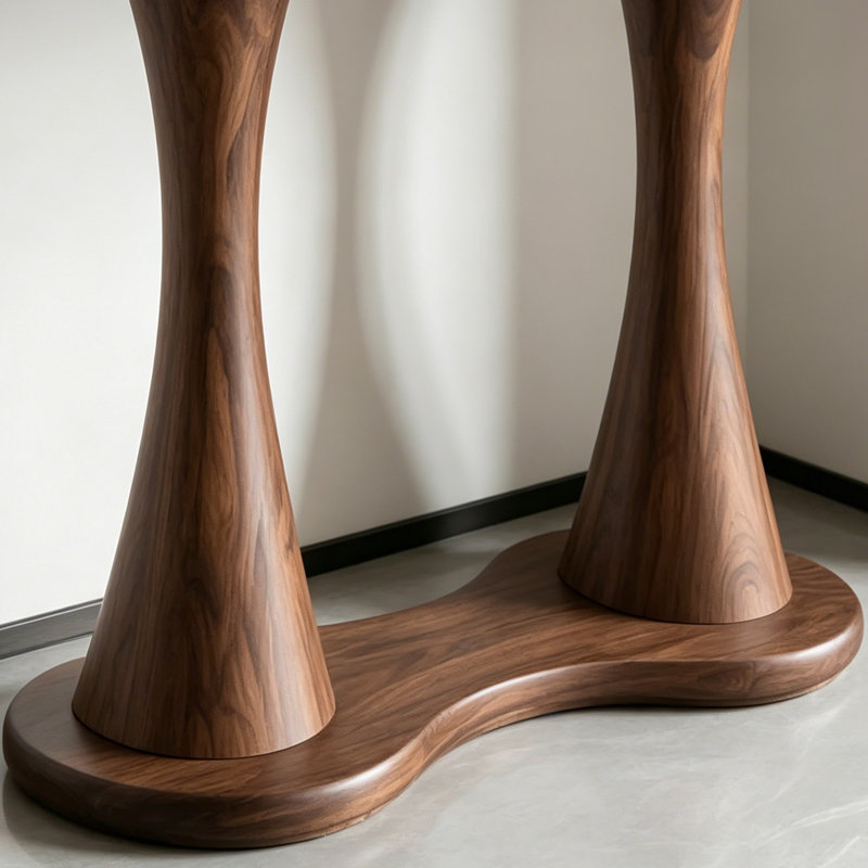 Console en bois massif de style médiéval, H 35,4 po x l 51 po x P 15,7 po