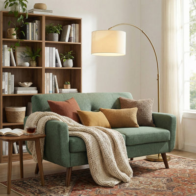 56.7"  Tufted Loveseat Sofa Mid Century Modern Love Seat Couches For Living Room