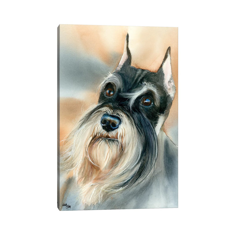 Mustachio - Miniature Schnauzer - Print on Canvas, Wrapped Canvas, 101.6cm H x 66.04cm W x 3.81cm D
