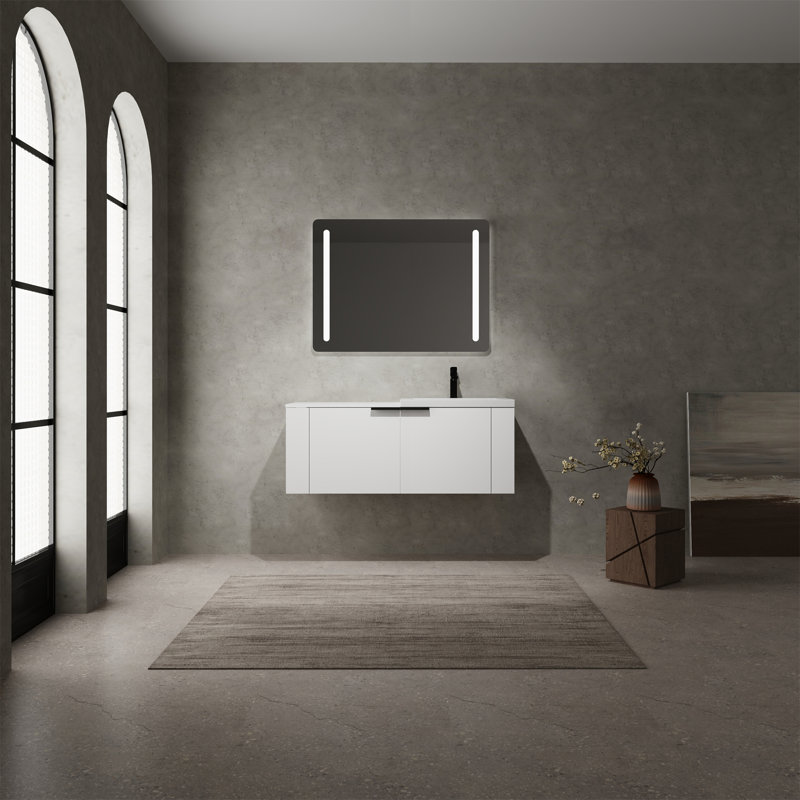 Ensemble de meuble-lavabo 48 po pour grand espace, Chêne blanc américan